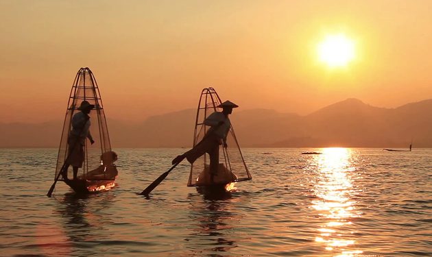 Sunset over Inle Lake