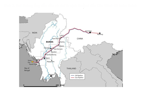 2.The oil and gas pipelines from the Bay of Bengal to Kunming completed