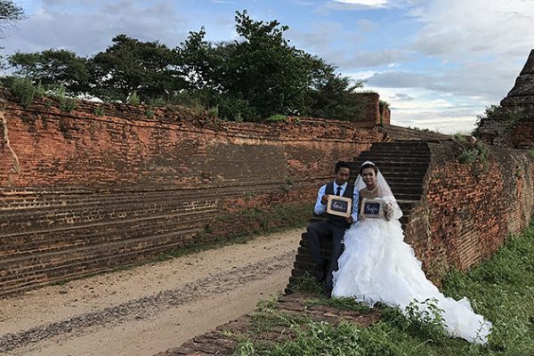 A Honeymoon Couple in Bagan