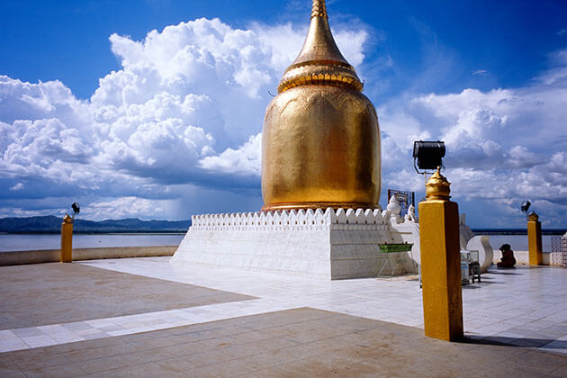 Bupaya Pagoda on the bank of Irrawaddy river