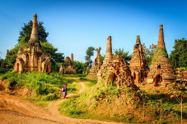Gaze out at the fantastic complex of stupas in Indein Village in Myanmar itinerary 6 days