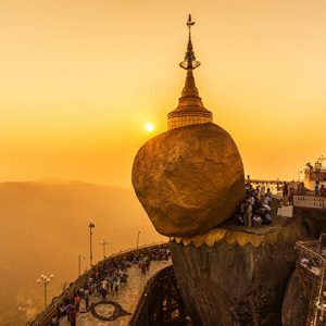 Golden Rock is one of the most important religious sites in myanmar