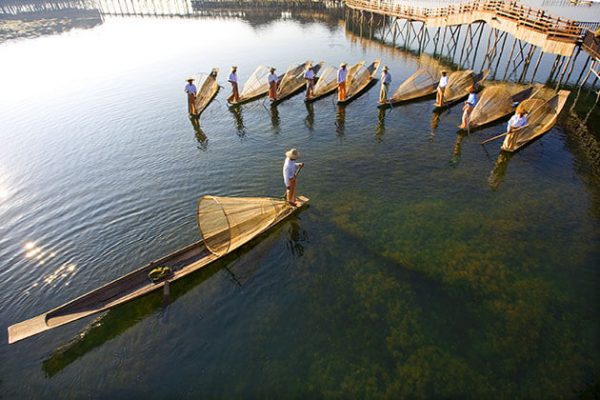 Intha fishermen in Inle Lake