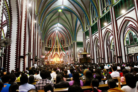 Christmas at-Cathedral in Yangonok, Myanmar.