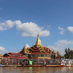 Nga phe chaung monastery - the sacred pagoda enshrine 5 images of the buddha