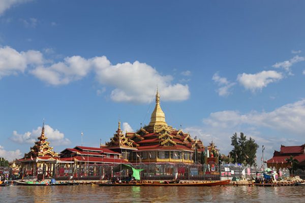 Nga phe chaung monastery - the sacred pagoda enshrine 5 images of the buddha