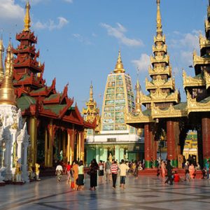 Shwedagon pagoda in Yangon city