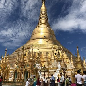 Shwedagon pagoda in a sunny day