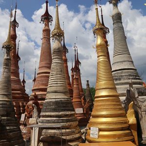 ancient stupas in shweindein temple