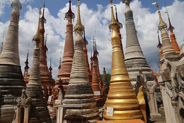 ancient stupas in shweindein temple