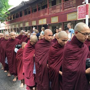 morning alms in Mahagandayone Monastery