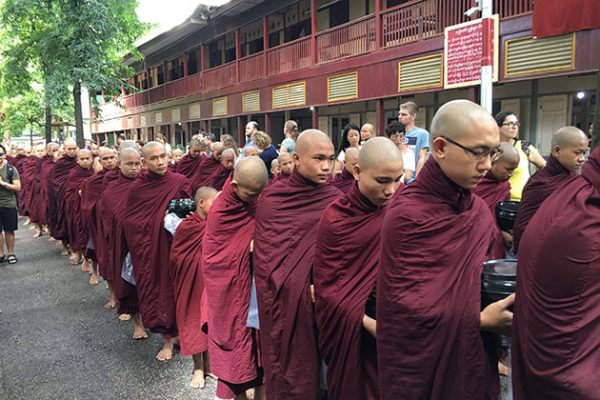 morning alms in Mahagandayone Monastery