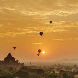 sunset in Bagan Myanmar