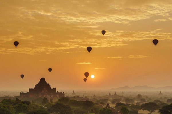 sunset in Bagan Myanmar