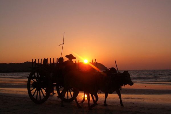 sunset on Ngapali Beach