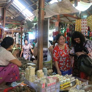 talk with the local in nyaung u market - worth trying experience in myanmar tour