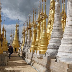 the ancient stupas of Indein temple