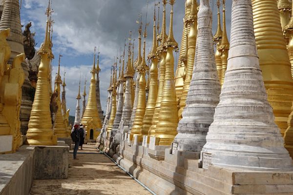 the ancient stupas of Indein temple