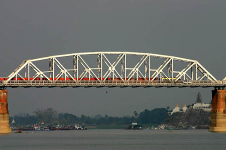 Ava Bridge Over Ayeyarwady Sagaing Myanmar.