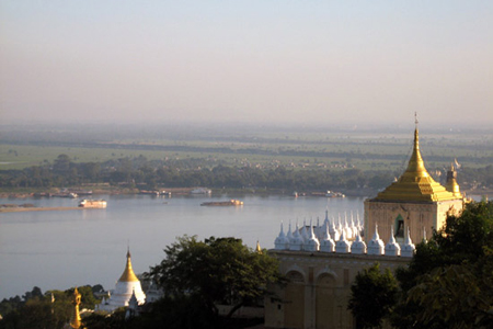 Panoramic view of Sagaing, Myanmar