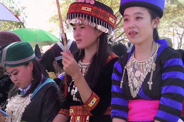 ethnic girls at Hmong market at KM52