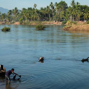 morning scenery in don khong island