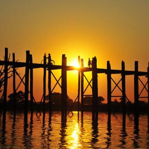 the gorgeous sunset on U bein bridge