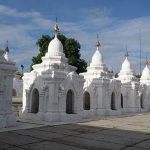 Kuthodaw pagoda and the largesrt Buddhist book carved on 729 marble slabs