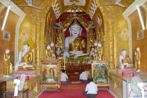 Buddha images inside Shwegu Gyi Temple