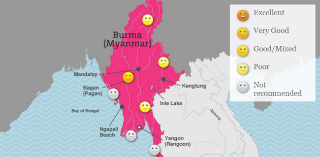 Myanmar, Where to Go in July