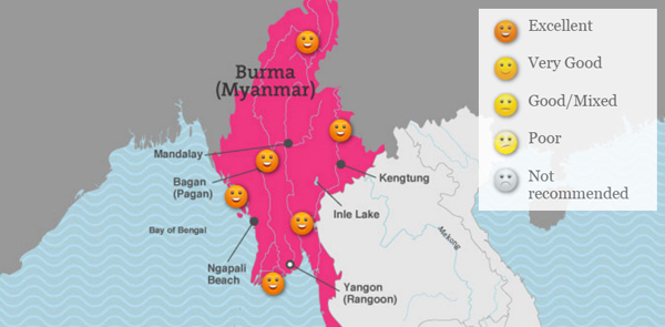 Myanmar, Where to Go in March
