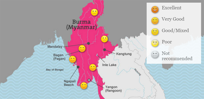 Myanmar, Where to Go in October