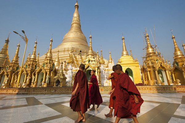 shwedagon pagoda - home to several relics of Buddha