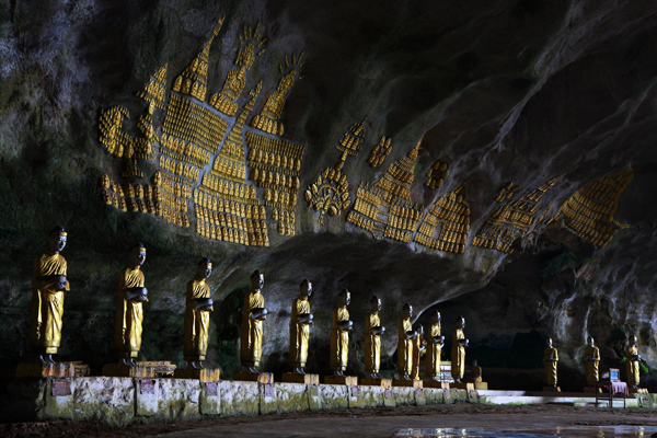 Buddha Images inside Saddar Cave, Hpa An