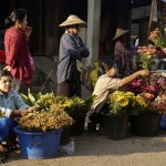Flower vendors in the morning market, Hpa An