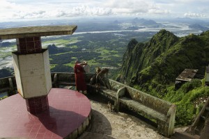 Scenic view from the monastery on the top of Mount Zwegabin