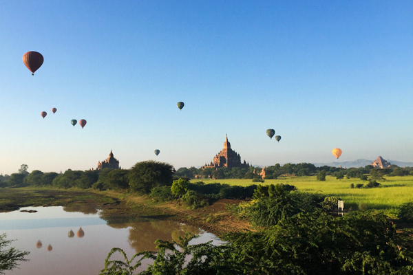 Hot Air Balloon over Myanmar