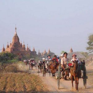 get on a horse carriage to explore Bagan