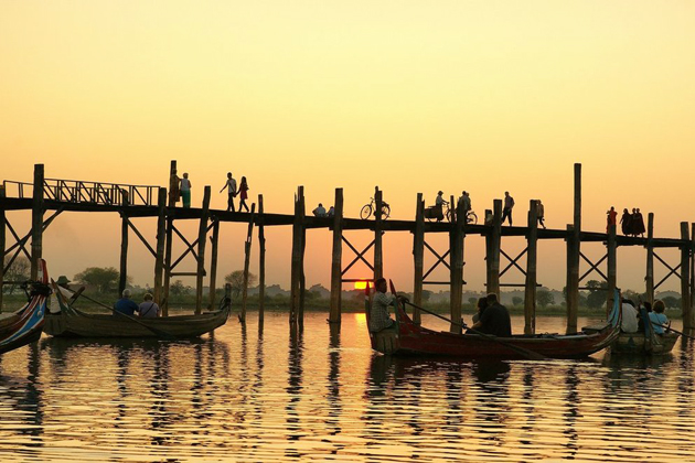 Sunset over U Bein Bridge