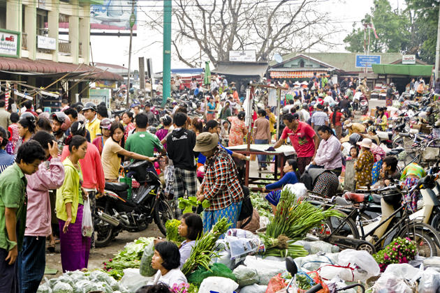 Burmese local market in Bhamo