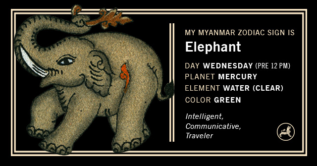 Myanmar Animal Zodiac Sign - Elephant