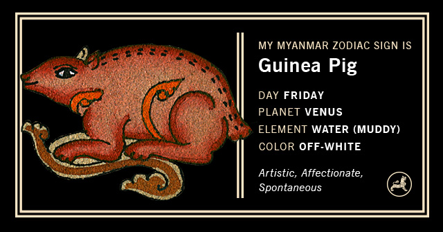 Myanmar Animal Zodiac Sign - Guinea Pig