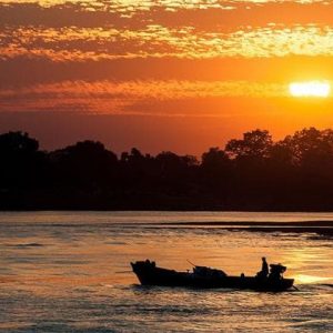 Beautiful sunset over the Chindwin River