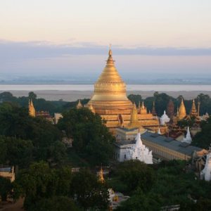 Panoramic view of Shwezigon Pagoda