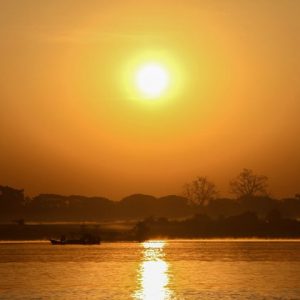 Sunset over Ayeyarwaddy River, Bagan