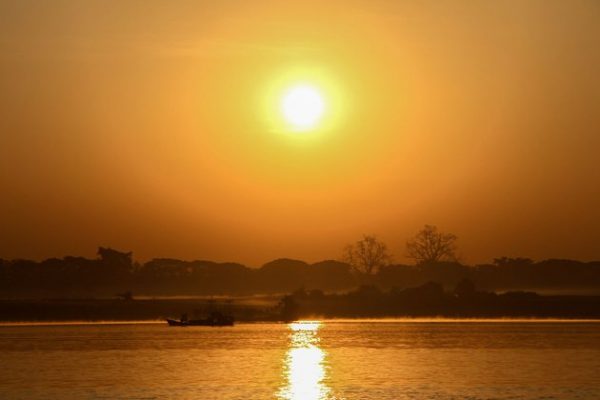 Sunset over Ayeyarwaddy River, Bagan