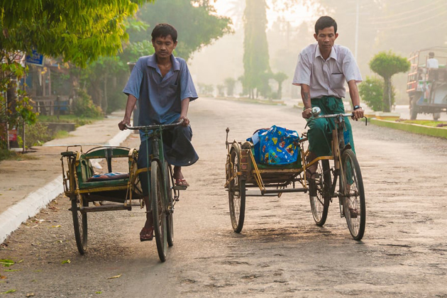 Trishaw - One of the slowest and least comfortable methods of transport in Myanmar