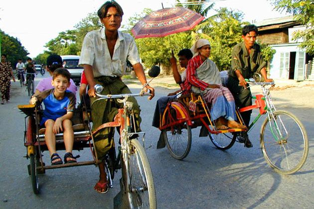Trishaw - popular mean of transportation of Burmese people