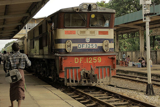 train ride in Myanmar
