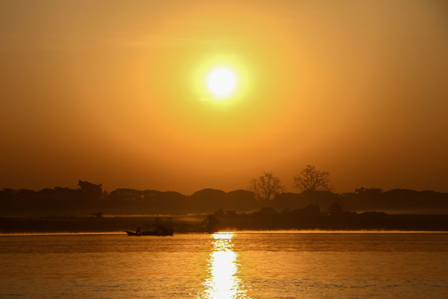 Sunrise over Irrawaddy River